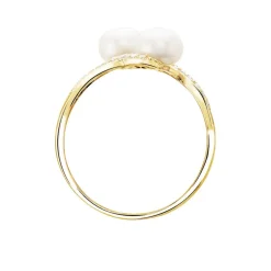 Bague Loeva Or Jaune Perle De Culture Et Oxyde De Zirconium|Marc Orian Hot