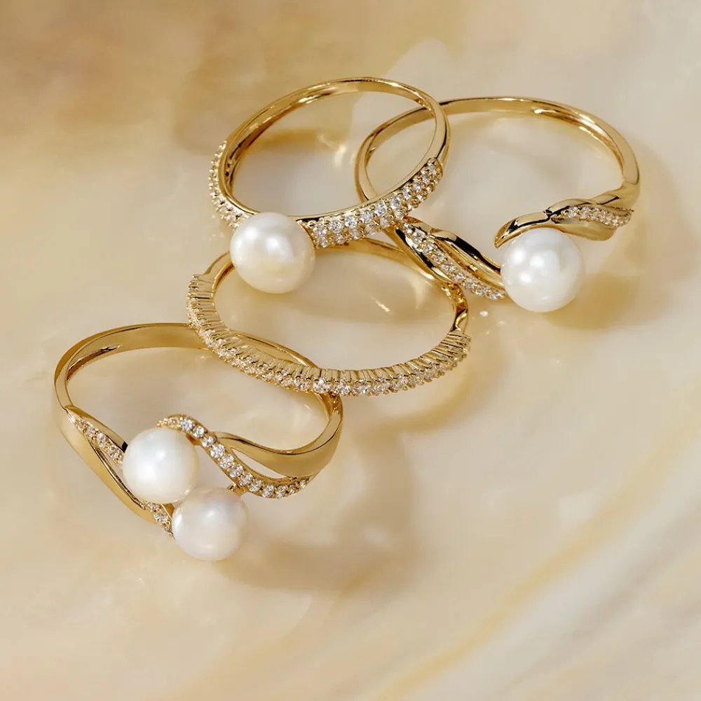 Bague Loeva Or Jaune Perle De Culture Et Oxyde De Zirconium|Marc Orian Hot