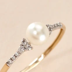 Bague Lonny Or Jaune Perle De Culture Et Oxyde De Zirconium|Marc Orian Outlet