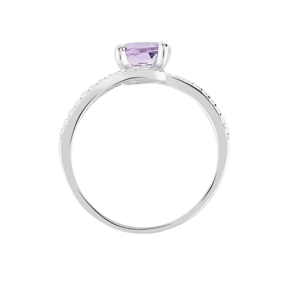 Bague Loriane Or Blanc Amethyste Et Oxyde De Zirconium|Marc Orian Best