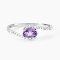 Bague Loriane Or Blanc Amethyste Et Oxyde De Zirconium|Marc Orian Best