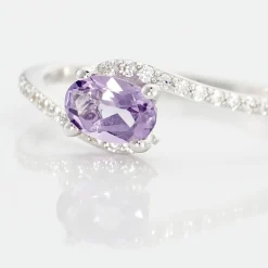 Bague Loriane Or Blanc Amethyste Et Oxyde De Zirconium|Marc Orian Best