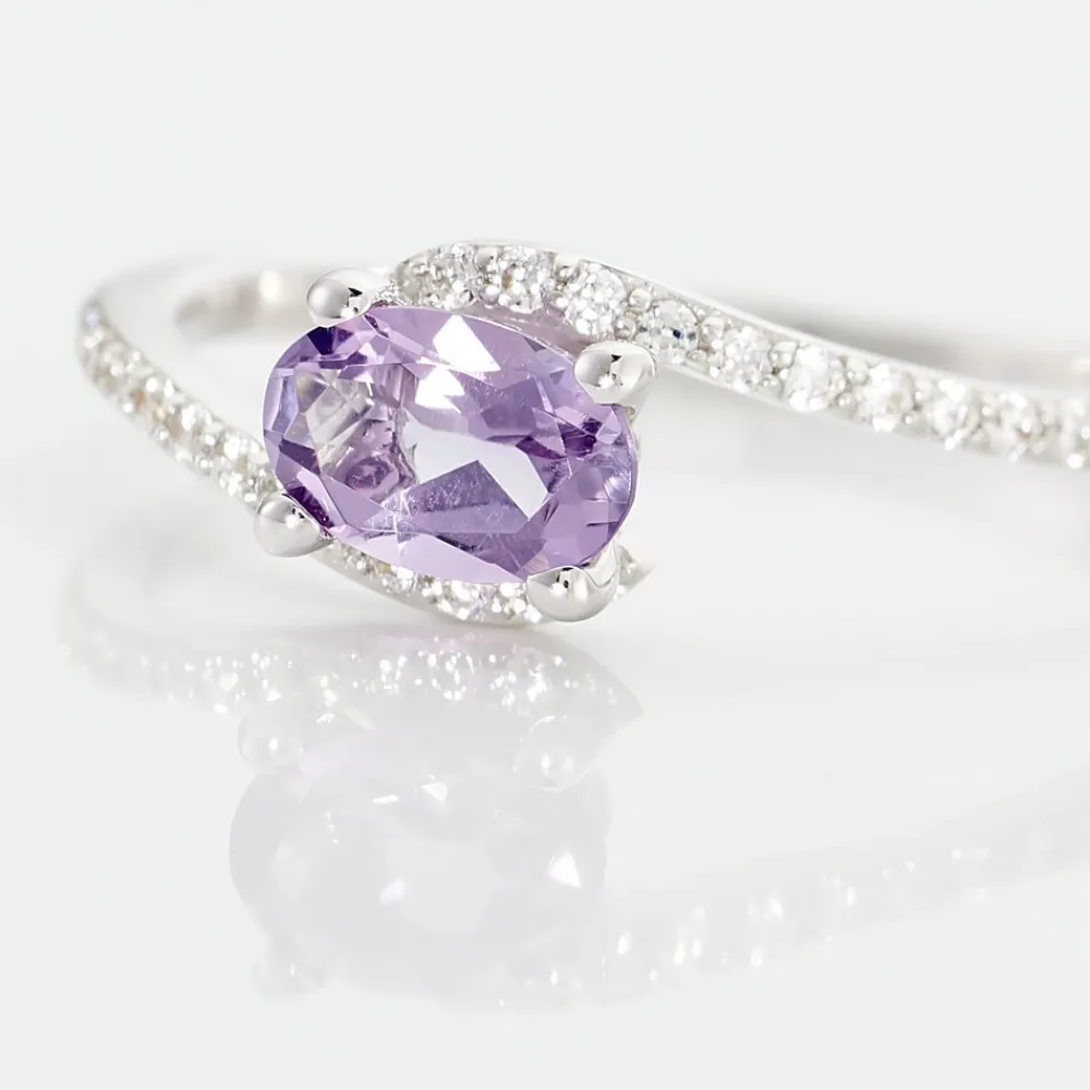 Bague Loriane Or Blanc Amethyste Et Oxyde De Zirconium|Marc Orian Best