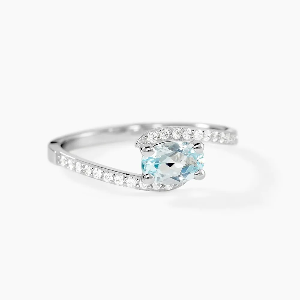 Bague Loriane Or Blanc Topaze Et Oxyde De Zirconium|Marc Orian Best