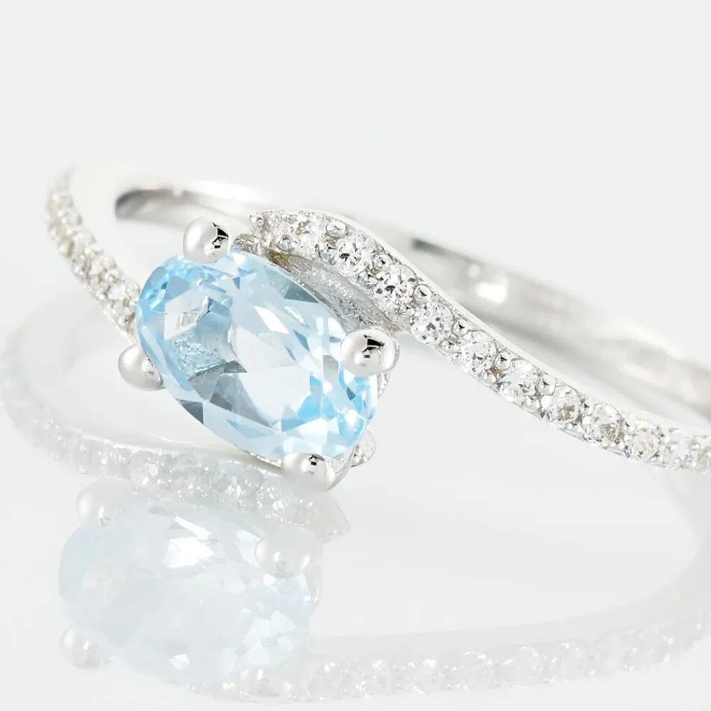 Bague Loriane Or Blanc Topaze Et Oxyde De Zirconium|Marc Orian Best