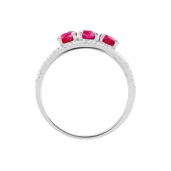 Bague Madeline Or Blanc Rubis Diamant