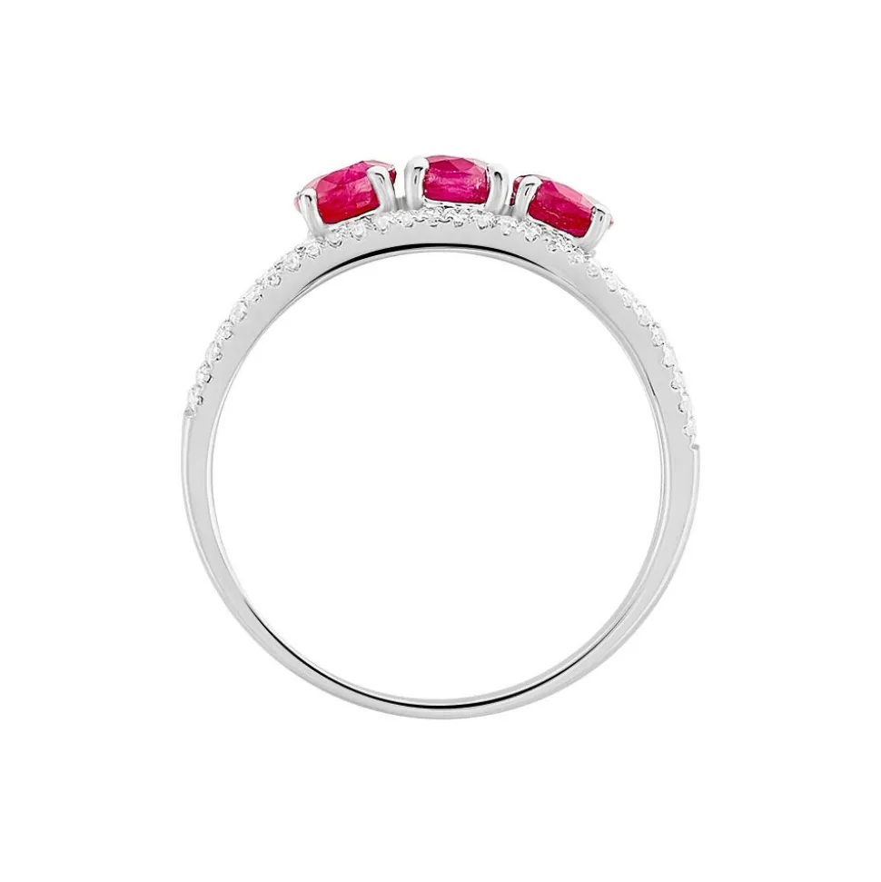 Bague Madeline Or Blanc Rubis Diamant