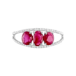Bague Madeline Or Blanc Rubis Diamant