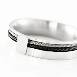 Bague Madine Acier Blanc Diamant