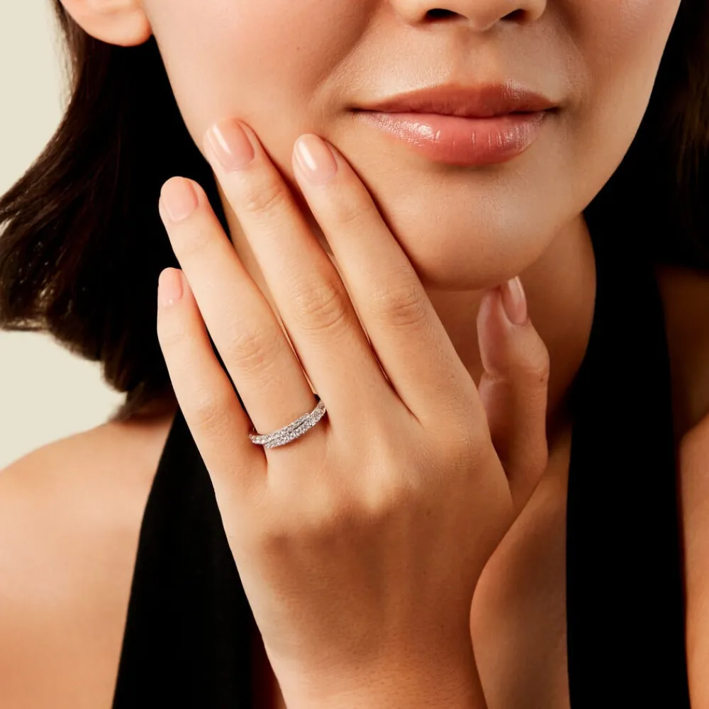Bague Magdolna Or Blanc Oxyde De Zirconium|Marc Orian Online