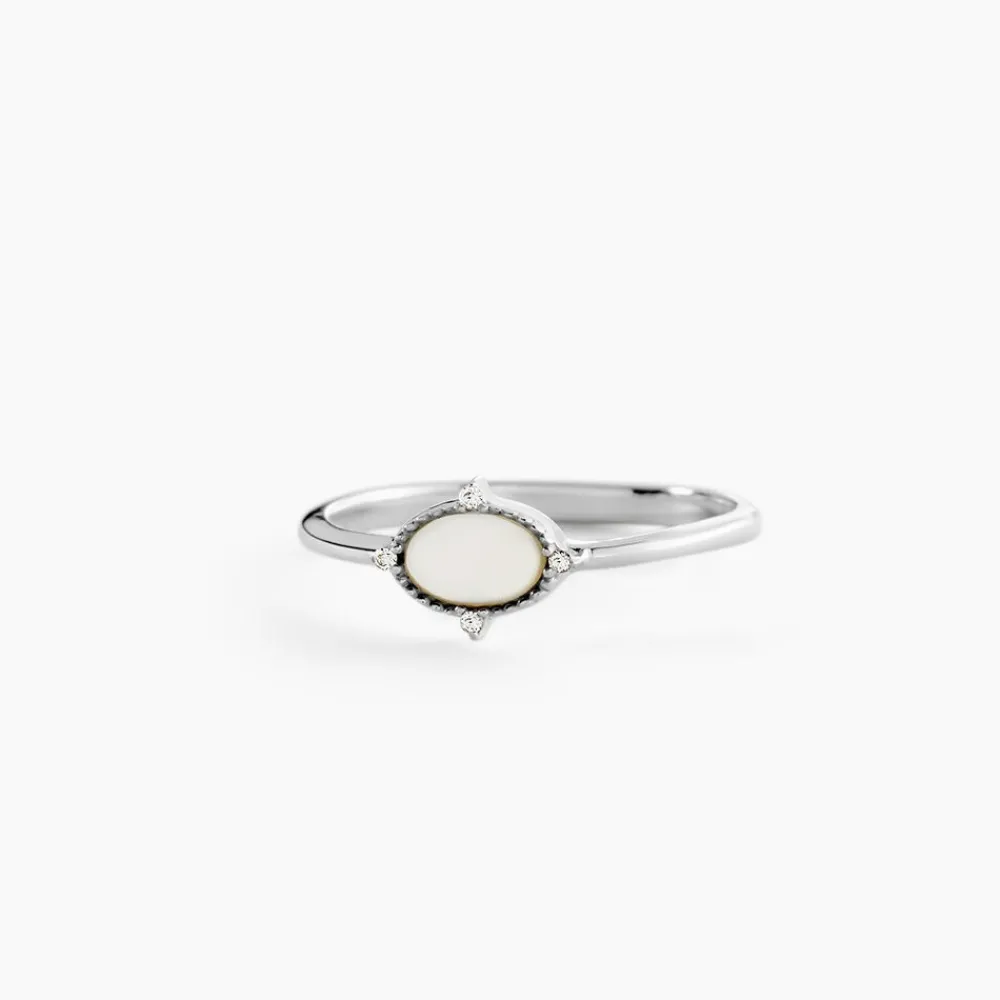 Bague Margot Argent Blanc Nacre Oxyde De Zirconium|Marc Orian