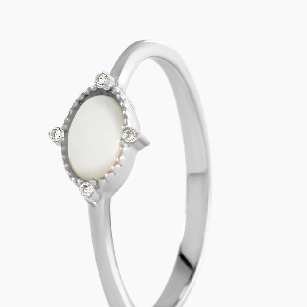 Bague Margot Argent Blanc Nacre Oxyde De Zirconium|Marc Orian