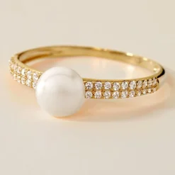 Bague Maria-francoise Or Jaune Perle De Culture Et Oxyde De Zirconium|Marc Orian Best