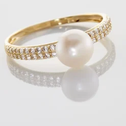Bague Maria-francoise Or Jaune Perle De Culture Et Oxyde De Zirconium|Marc Orian Best