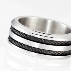 Bague Men's Steel Acier Blanc
