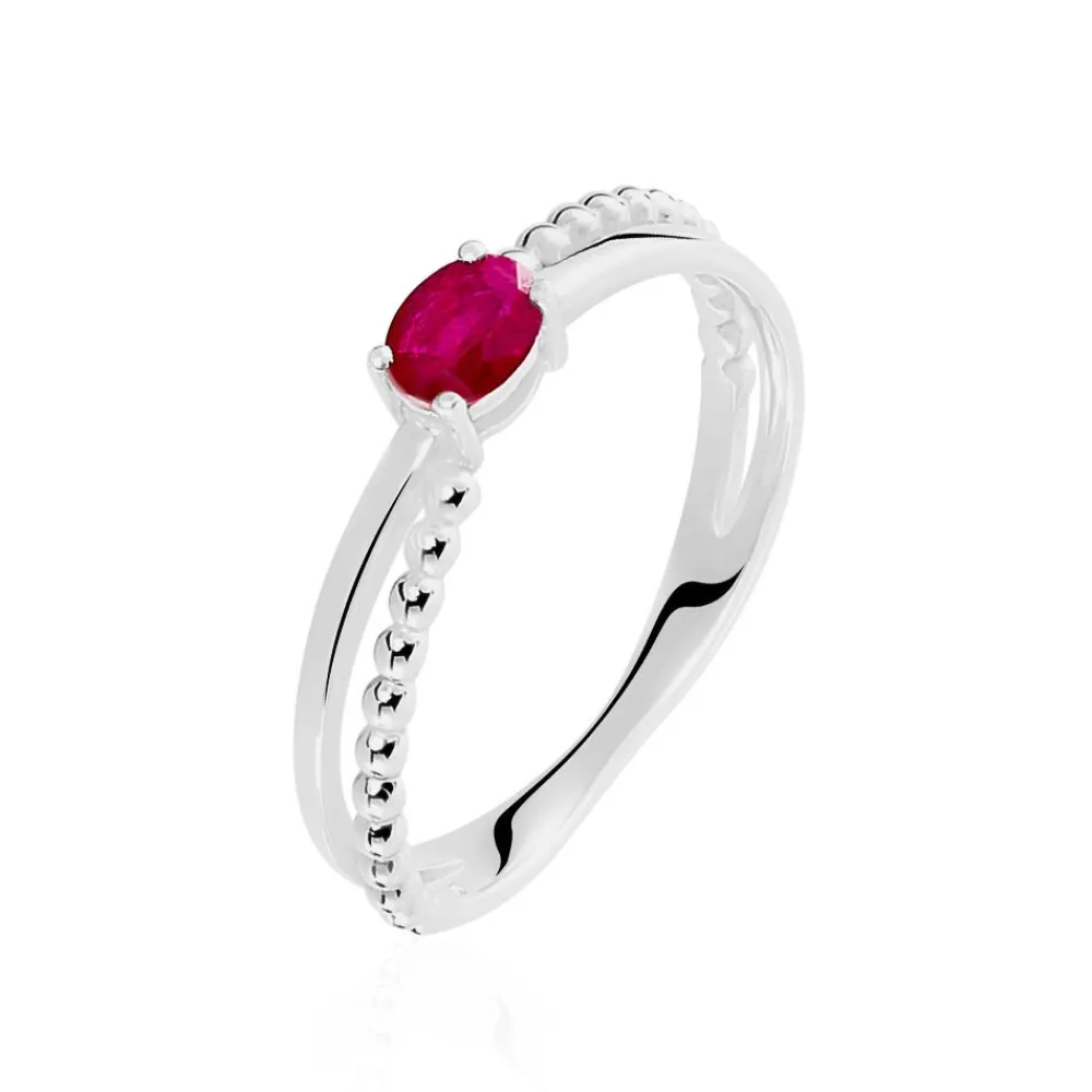 Bague Meri Or Blanc Rubis|Marc Orian Discount