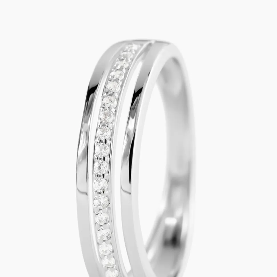 Bague Morrigan Or Blanc Oxyde De Zirconium