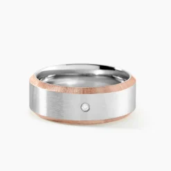 Bague Métal Acier Diamant Synthétique