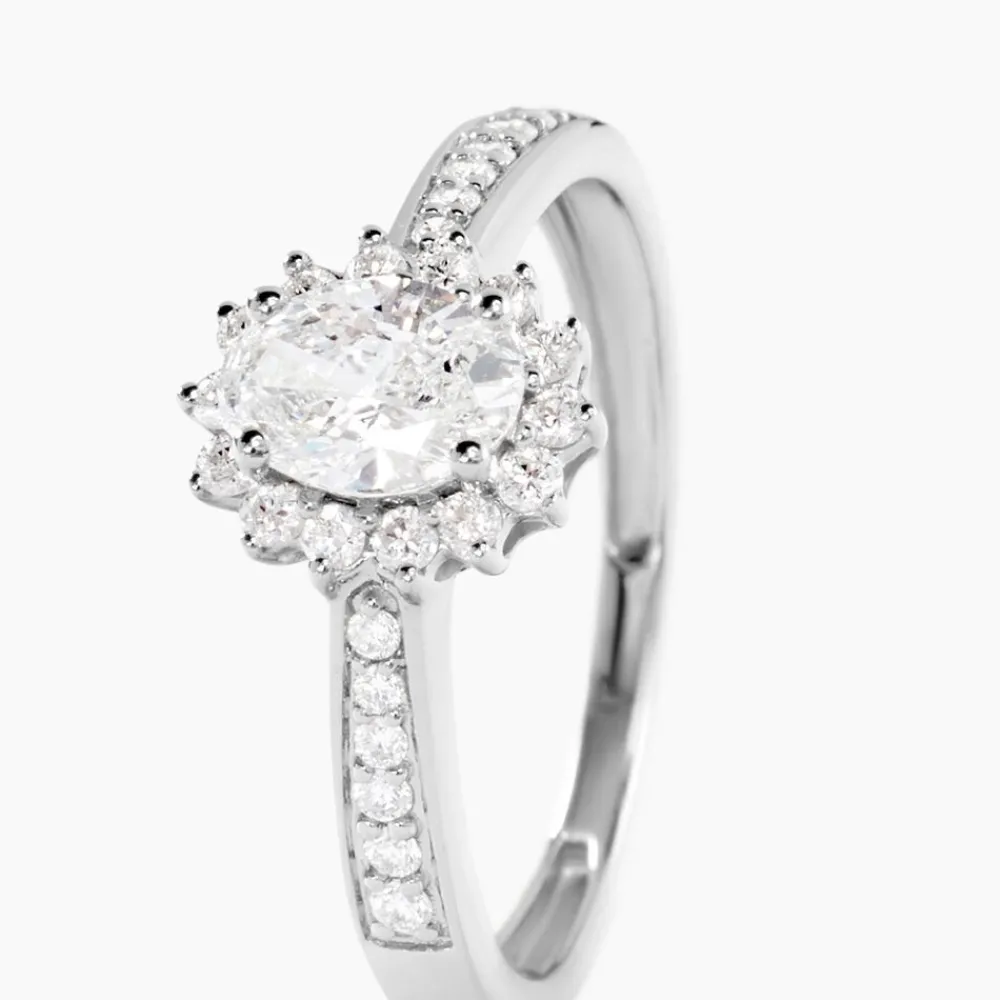 Bague Myles Platine Blanc Diamant Synthétique|Marc Orian New