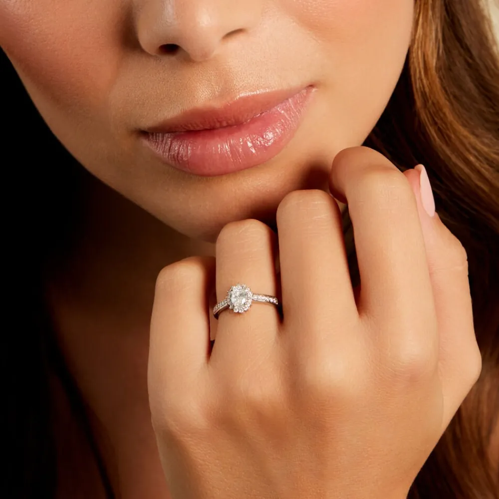 Bague Myles Platine Blanc Diamant Synthétique|Marc Orian New