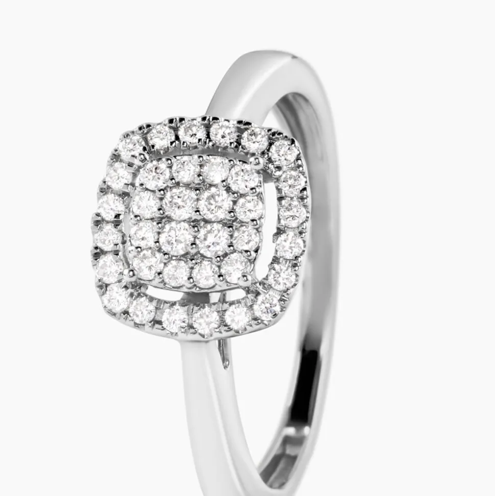 Bague Naveen Ld Platine Blanc Diamant Synthétique