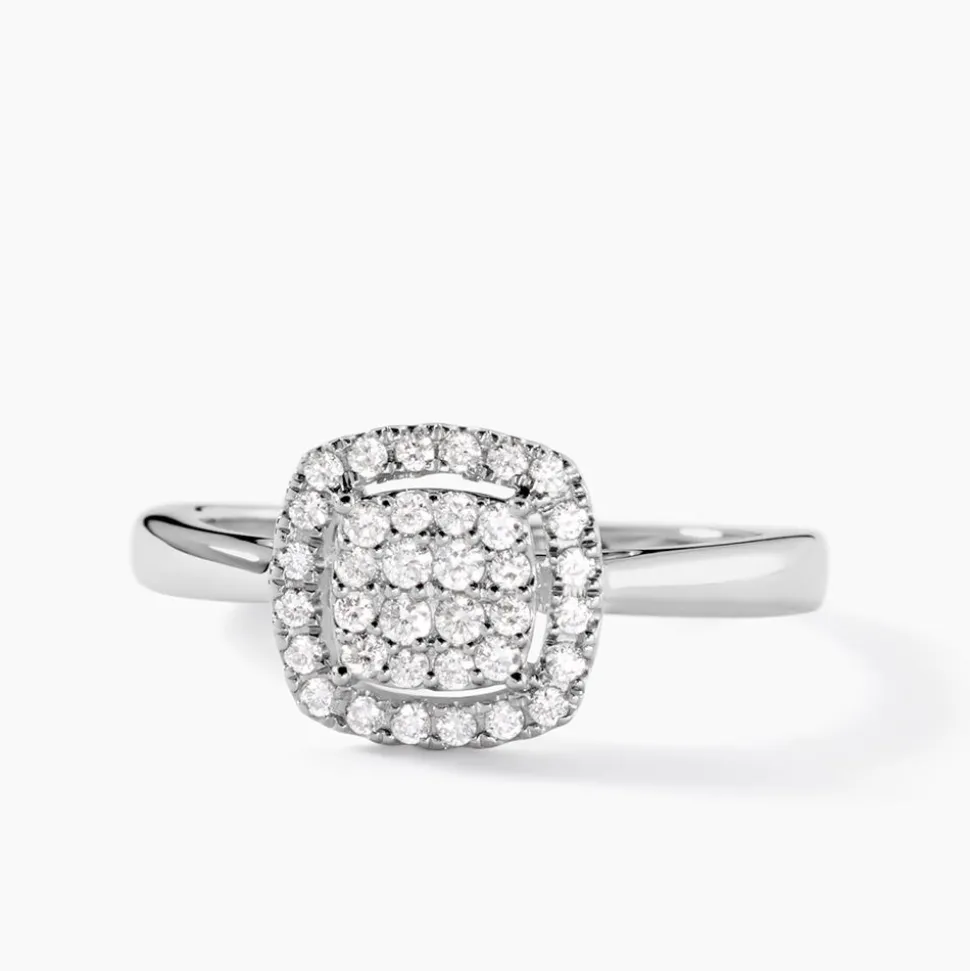 Bague Naveen Ld Platine Blanc Diamant Synthétique