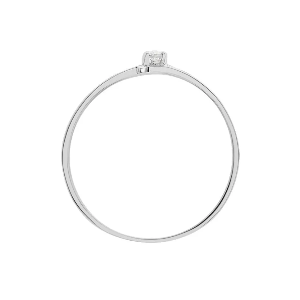 Bague Nesryne Or Blanc Oxyde De Zirconium