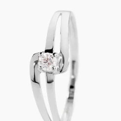 Bague Nesryne Or Blanc Oxyde De Zirconium