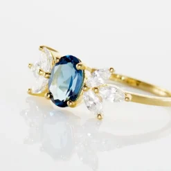Bague Or Blanc Dayron Topaze Oxydes De Zirconium