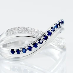 Bague Or Blanc Maudy Saphirs Diamants