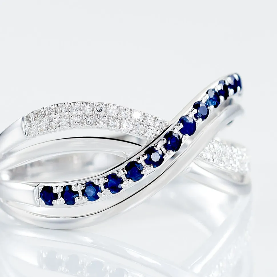 Bague Or Blanc Maudy Saphirs Diamants