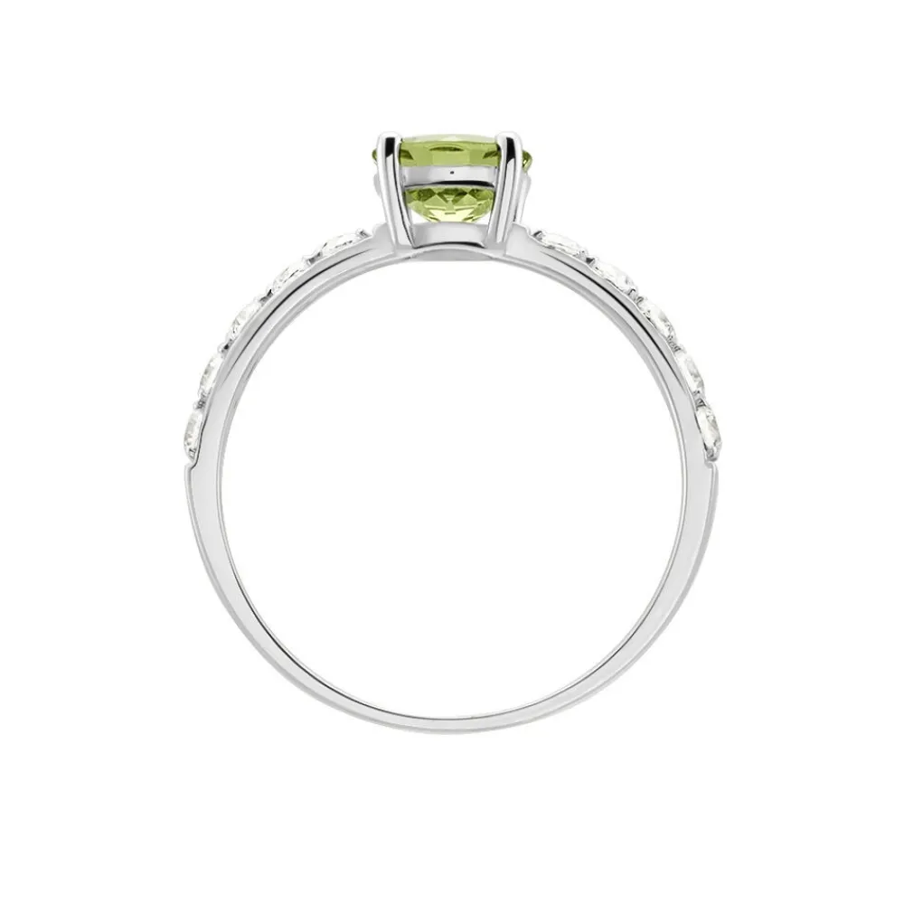 Bague Or Blanc Monroe Péridot Oxydes De Zirconium|Marc Orian Sale