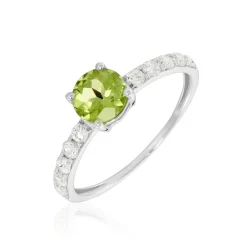 Bague Or Blanc Monroe Péridot Oxydes De Zirconium|Marc Orian Sale