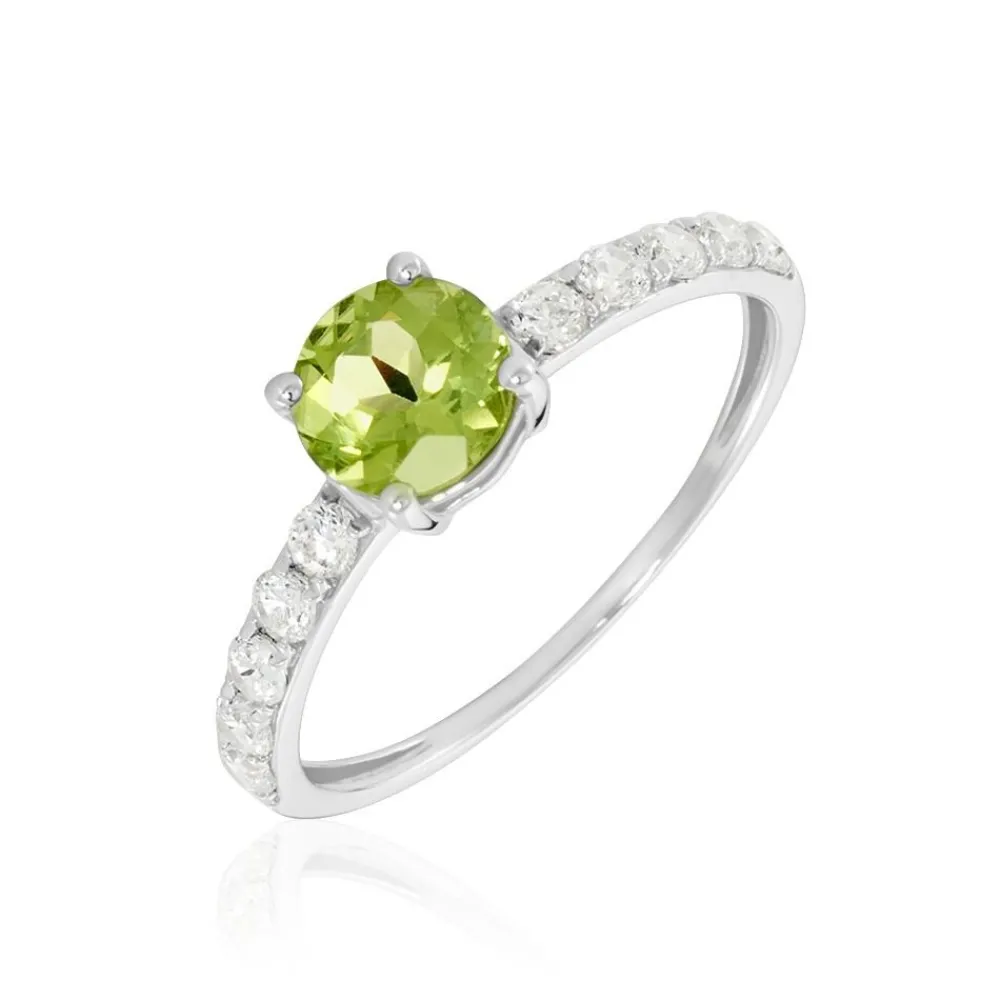 Bague Or Blanc Monroe Péridot Oxydes De Zirconium|Marc Orian Sale