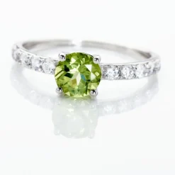 Bague Or Blanc Monroe Péridot Oxydes De Zirconium|Marc Orian Sale