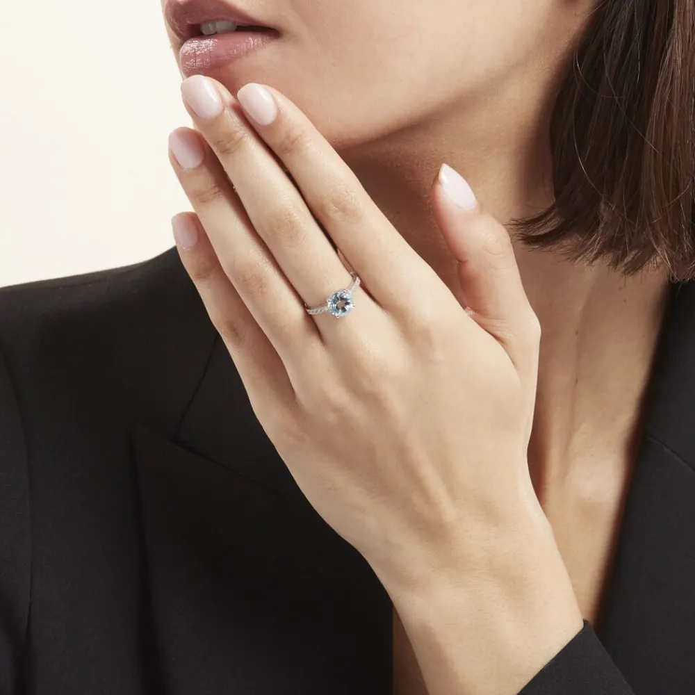 Bague Or Blanc Terese Topaze Oxydes De Zirconium|Marc Orian
