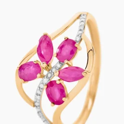 Bague Orchidee Or Bicolore Rubis Diamant|Marc Orian Clearance