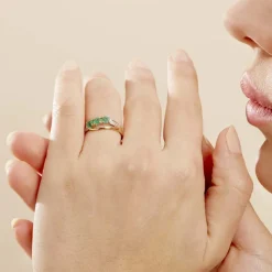 Bague Or Jaune Abelard Emeraudes Diamants