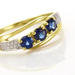 Bague Or Jaune Abelard Saphirs Diamants|Marc Orian Hot