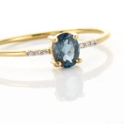 Bague Or Jaune Jehane Topaze Oxydes De Zirconium