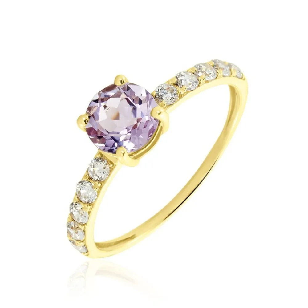 Bague Or Jaune Monroe Amethyste Oxydes De Zirconium|Marc Orian Discount