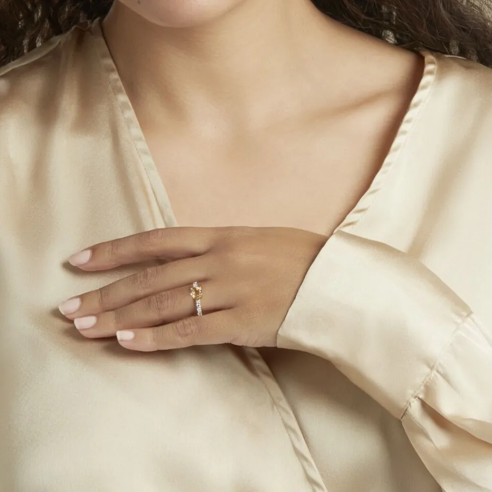 Bague Or Jaune Monroe Citrine Oxydes De Zirconium|Marc Orian Outlet