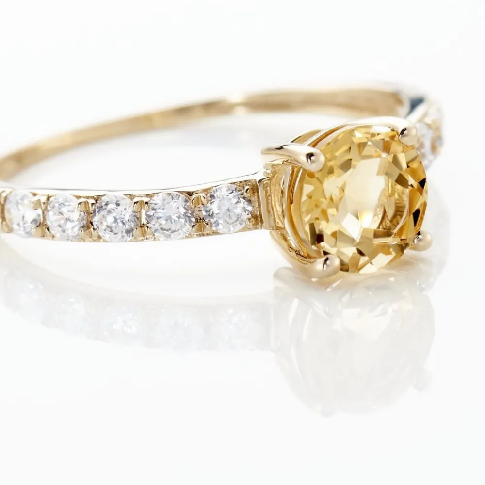 Bague Or Jaune Monroe Citrine Oxydes De Zirconium|Marc Orian Outlet
