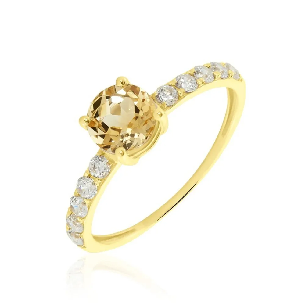 Bague Or Jaune Monroe Citrine Oxydes De Zirconium|Marc Orian Outlet