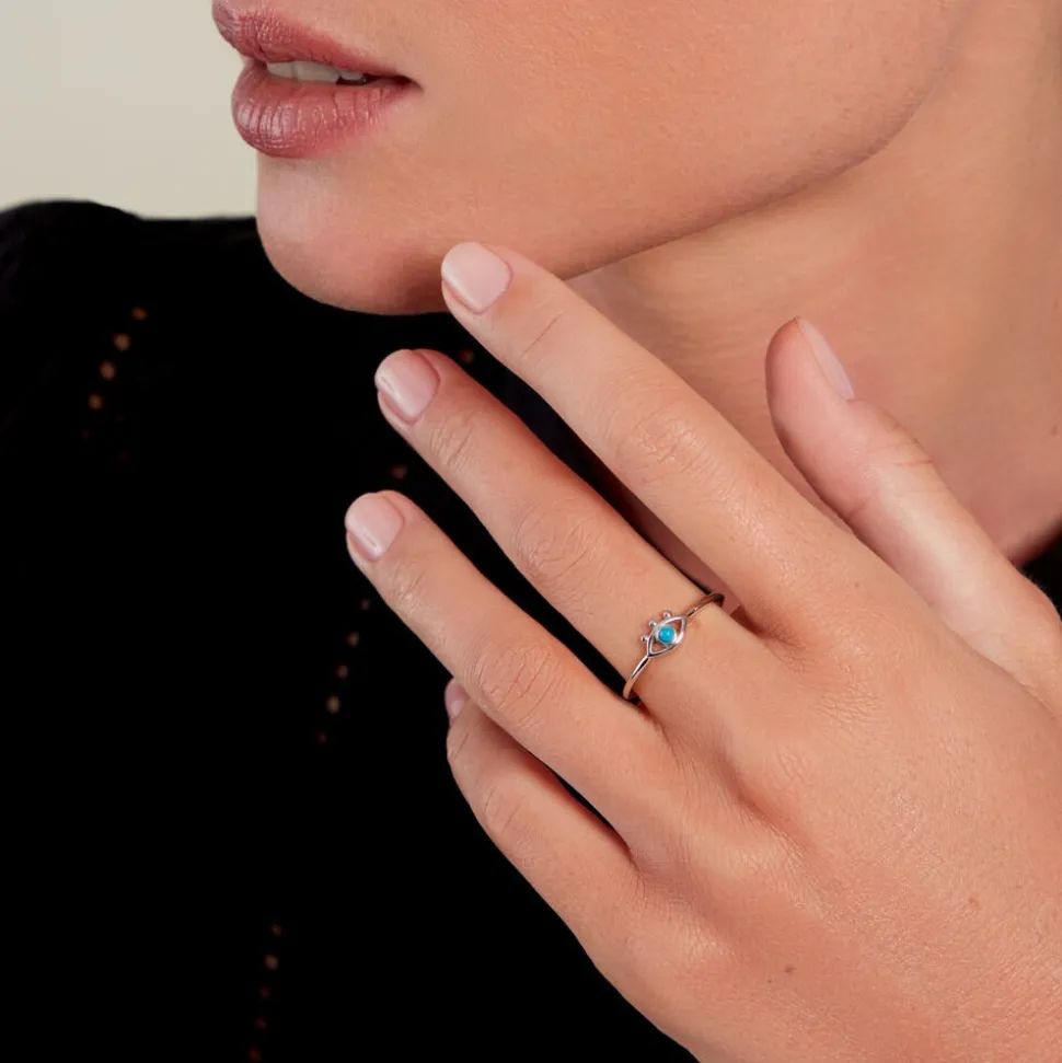 Bague Pernelle Argent Blanc Turquoise