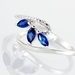 Bague Petale Or Blanc Saphir Et Diamant|Marc Orian Hot