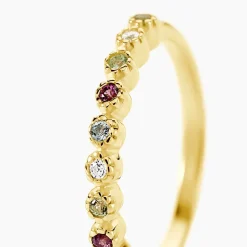 Bague Poem Argent Jaune Oxyde De Zirconium Péridot Rhodolite