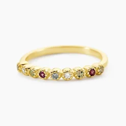 Bague Poem Argent Jaune Oxyde De Zirconium Péridot Rhodolite