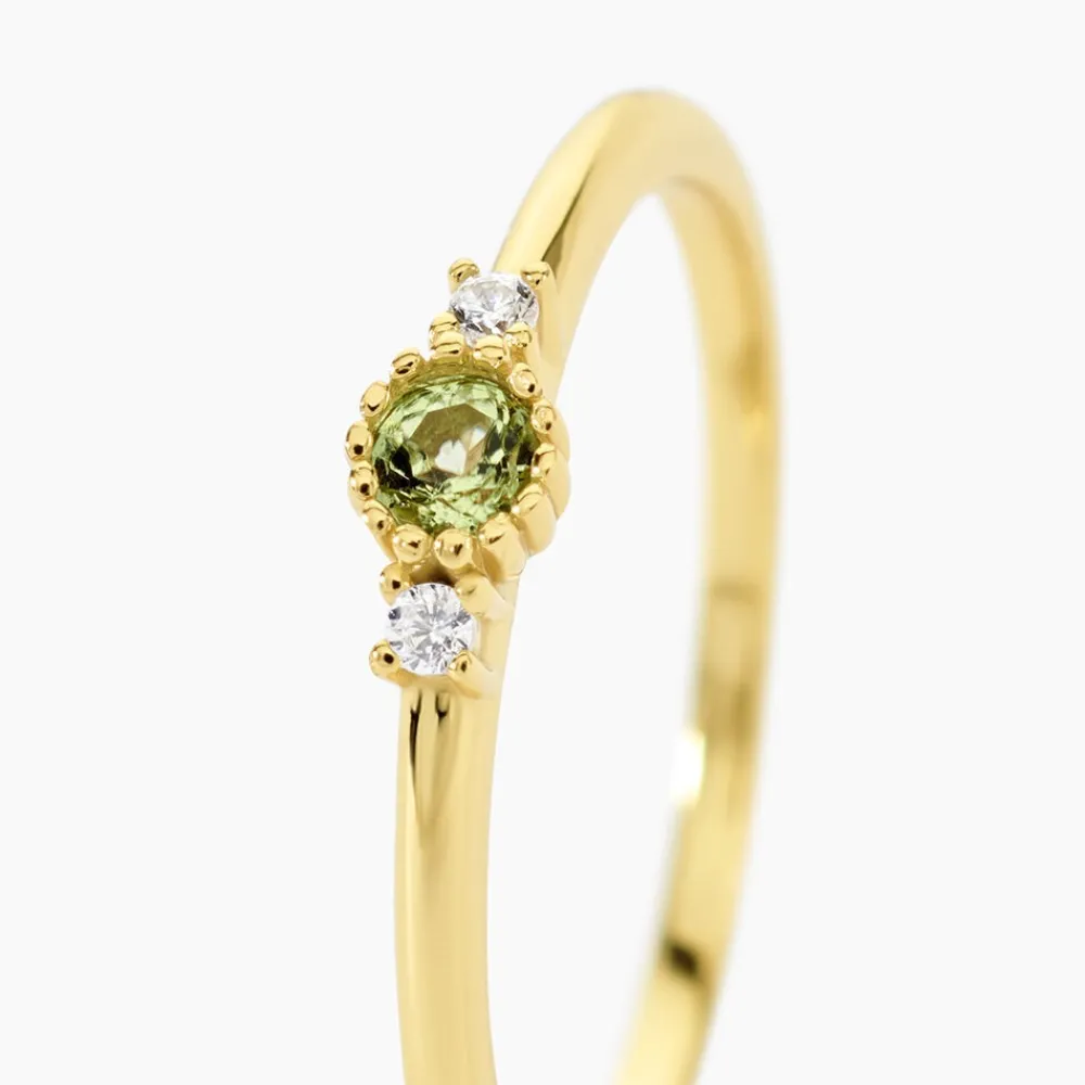 Bague Poem Argent Jaune Péridot Oxyde De Zirconium|Marc Orian Online