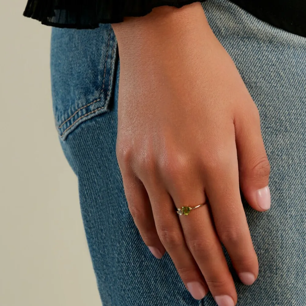 Bague Poem Argent Jaune Péridot Oxyde De Zirconium|Marc Orian New